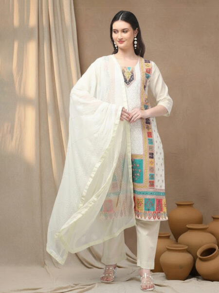 Aronita Multicolor Embroidered Suit Set