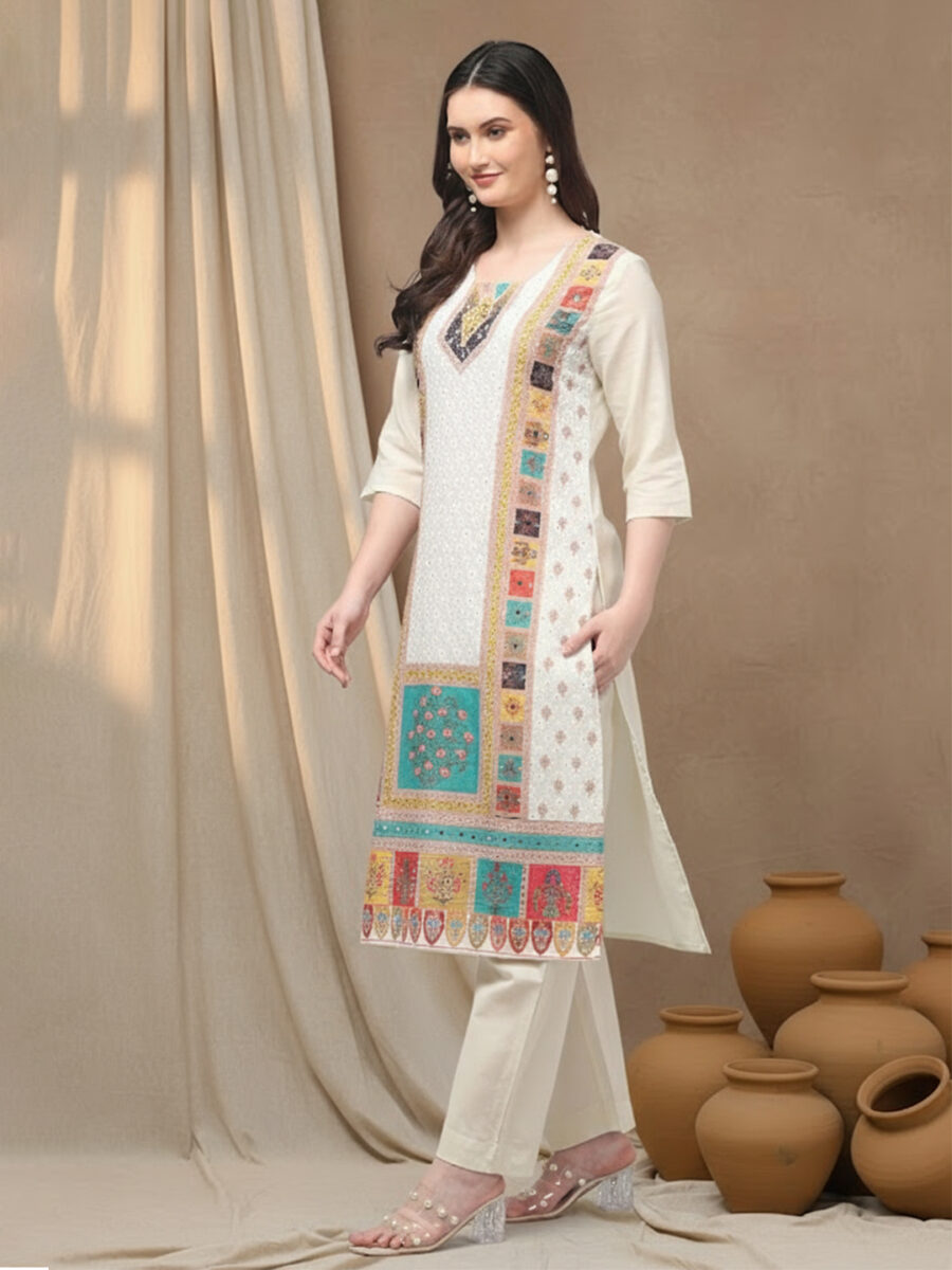Aronita Multicolor Embroidered Suit Set - Image 3