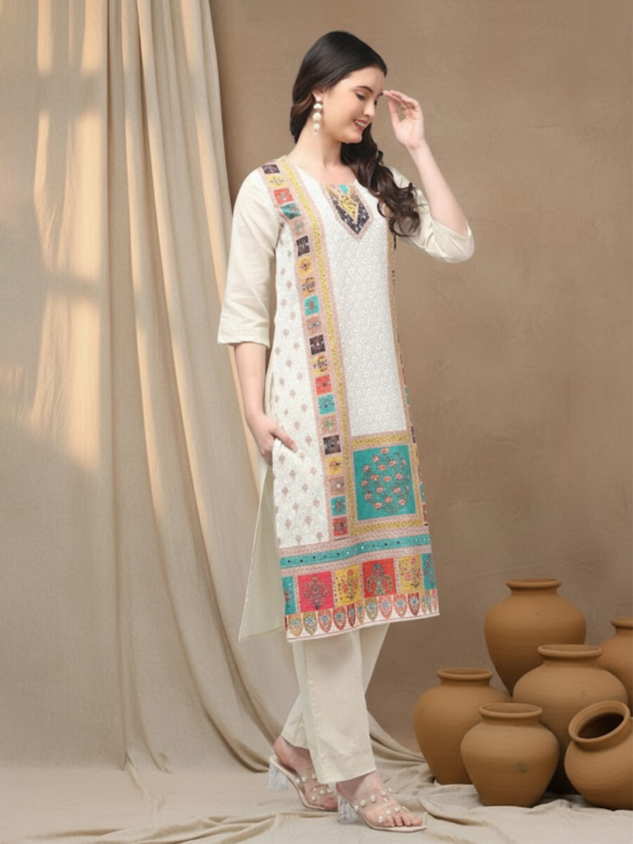 Aronita Multicolor Embroidered Suit Set - Image 4