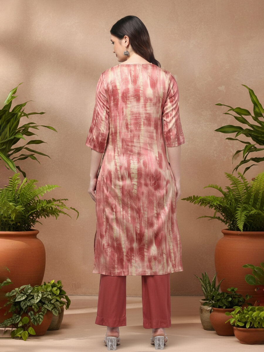Aronita Woman Foil Print with Mirror work Suit Set - Image 5