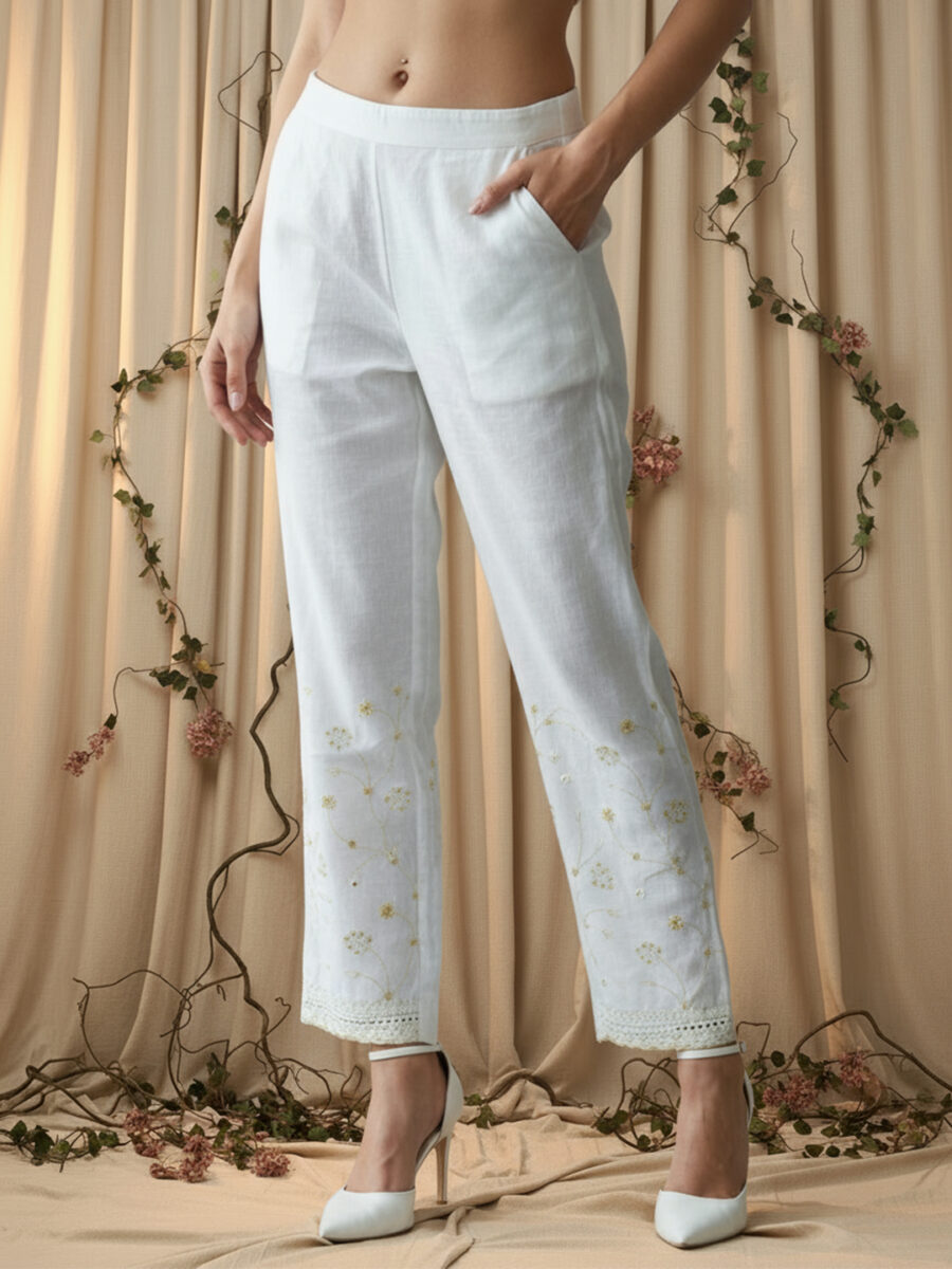 Aronita Woman Yellow Embroidered Suit Set - Image 5