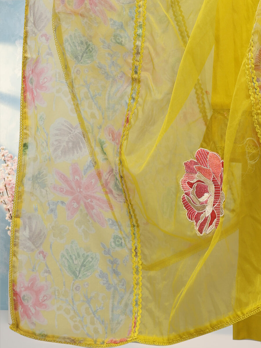 Aronita Mustard Embroidered Woman Suit Set - Image 6