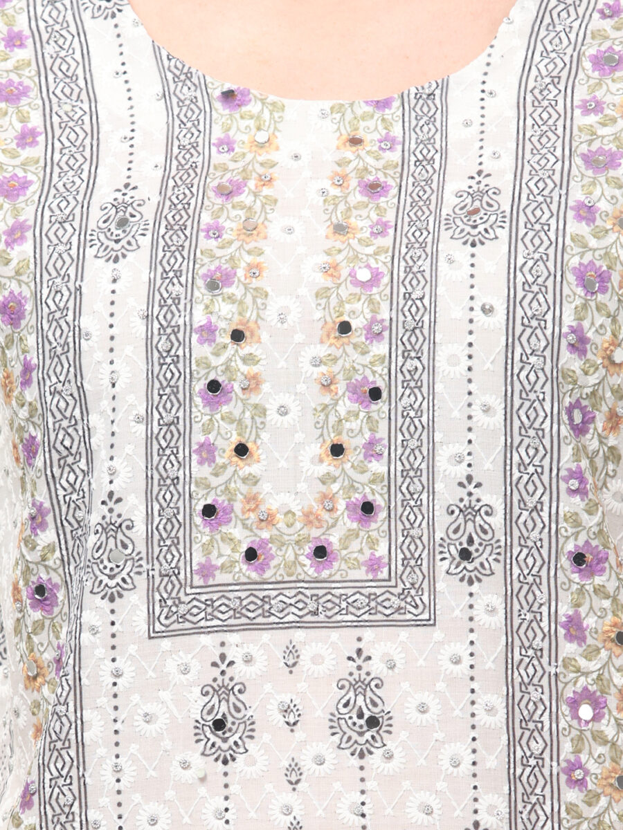 Aronita Off White Woman Embroidered Suit Set - Image 7