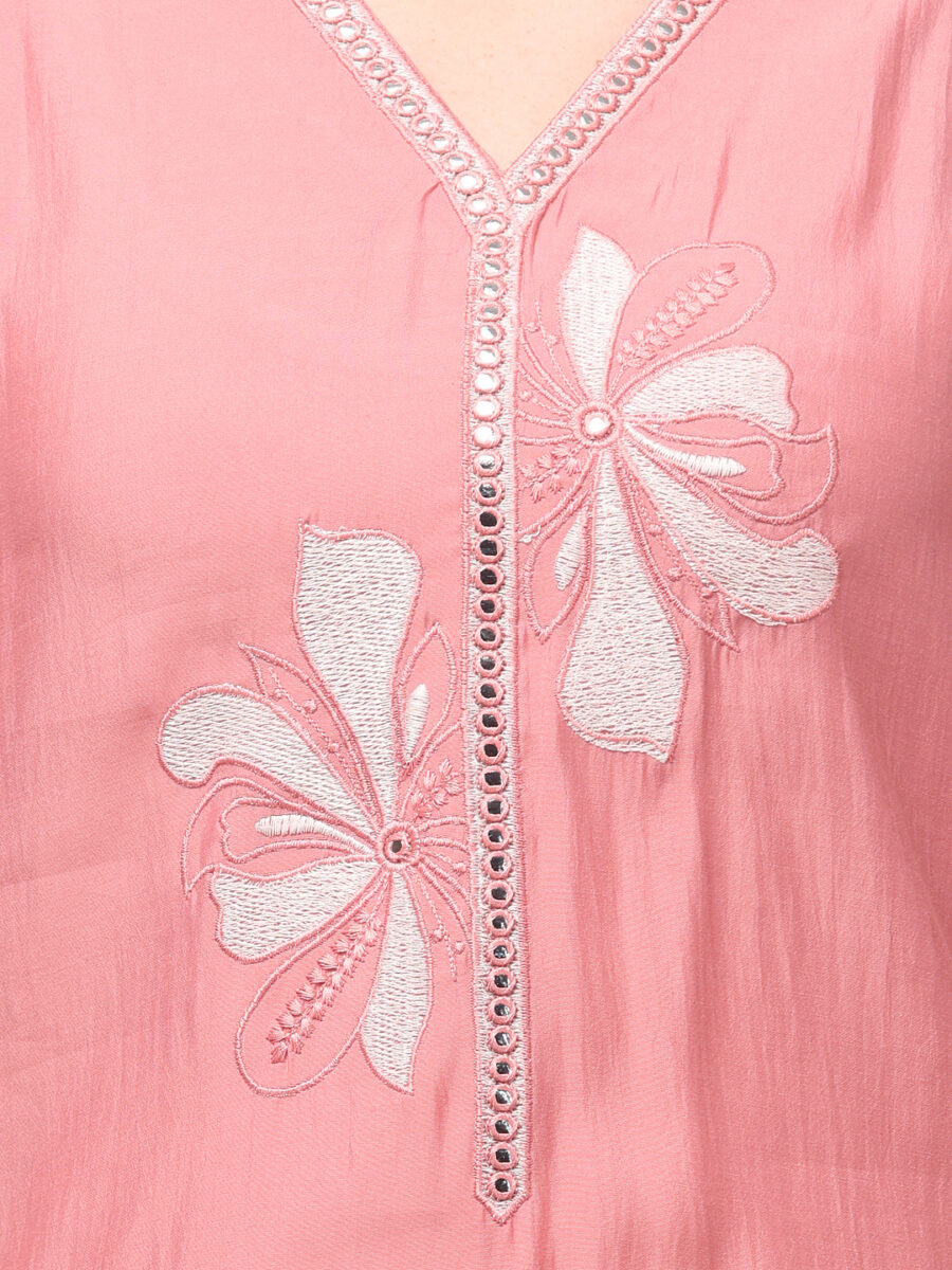 Aronita Peach Woman Ebroidered Suit Set - Image 7
