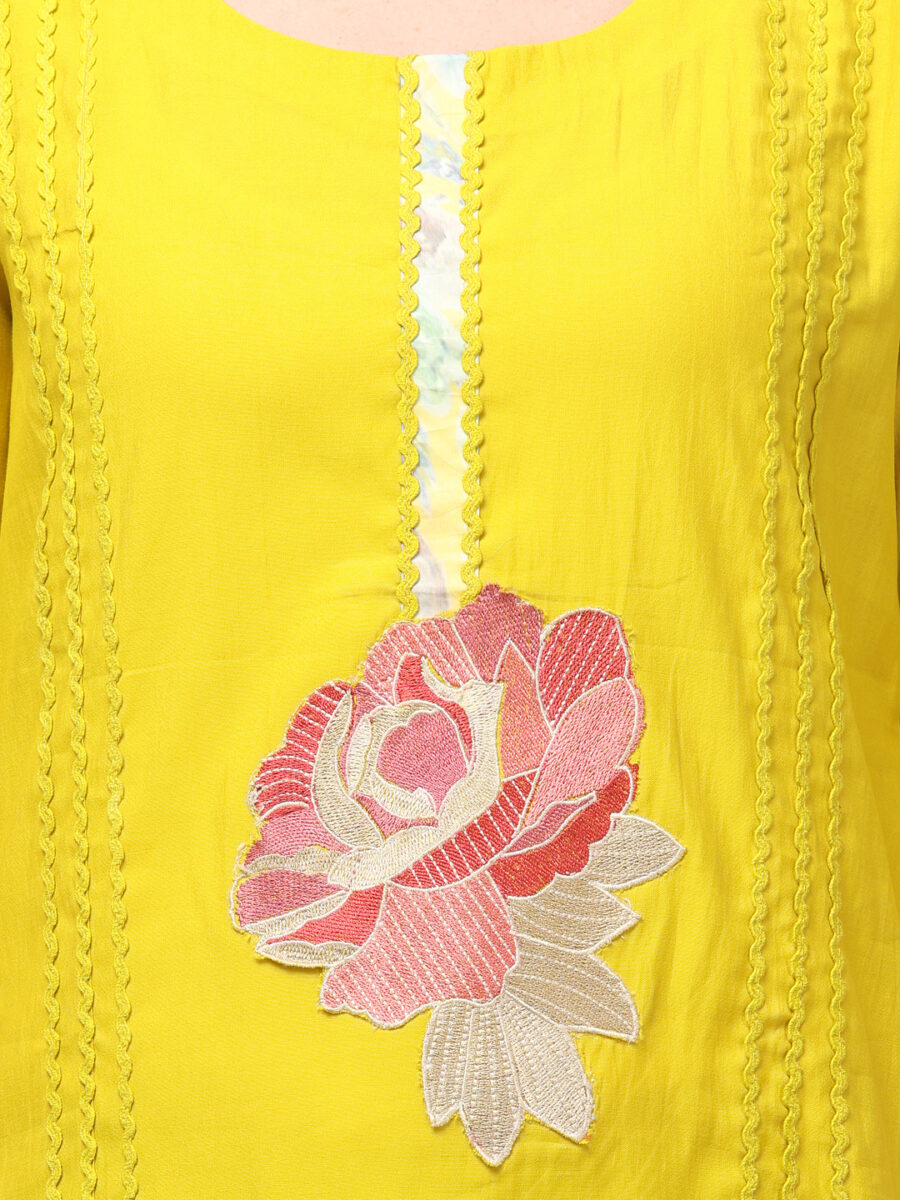 Aronita Mustard Embroidered Woman Suit Set - Image 7