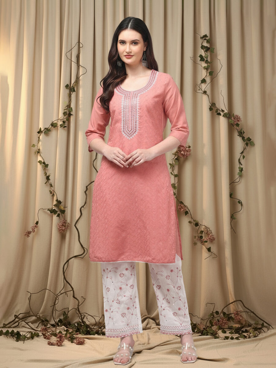 Aronita Women Thread Work  Pure Cotton Suit Set - Image 2